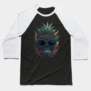 Summer Skull Head Baseball T-Shirt